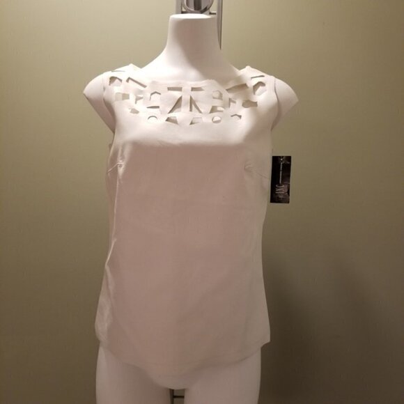 INC Cut Out White Top (S) NWT - Picture 1 of 5